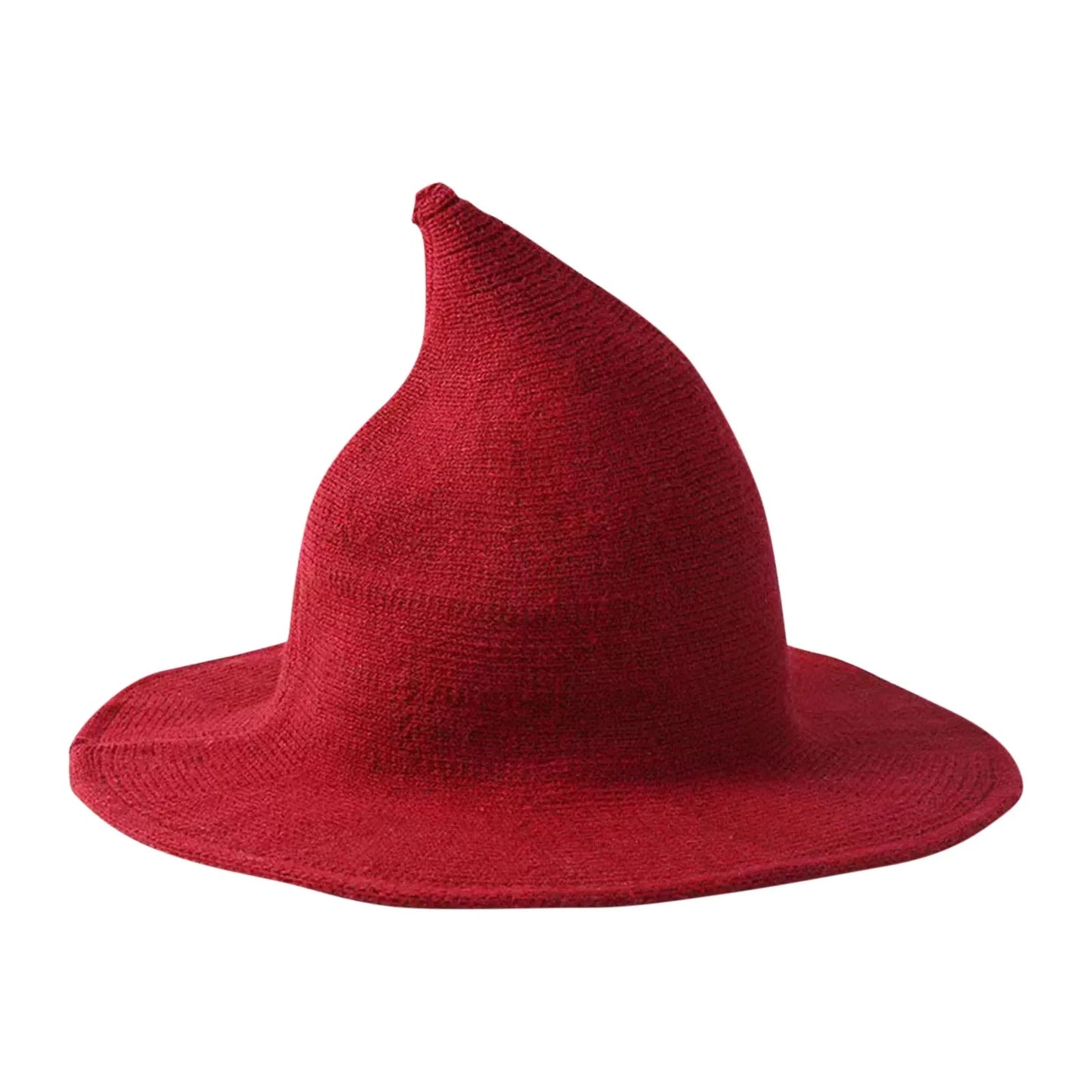 Foldable Women’s Witch Hat – Warm Crochet Pointed Winter Costume Hat for Halloween, Festivals & Cosplay Accessories