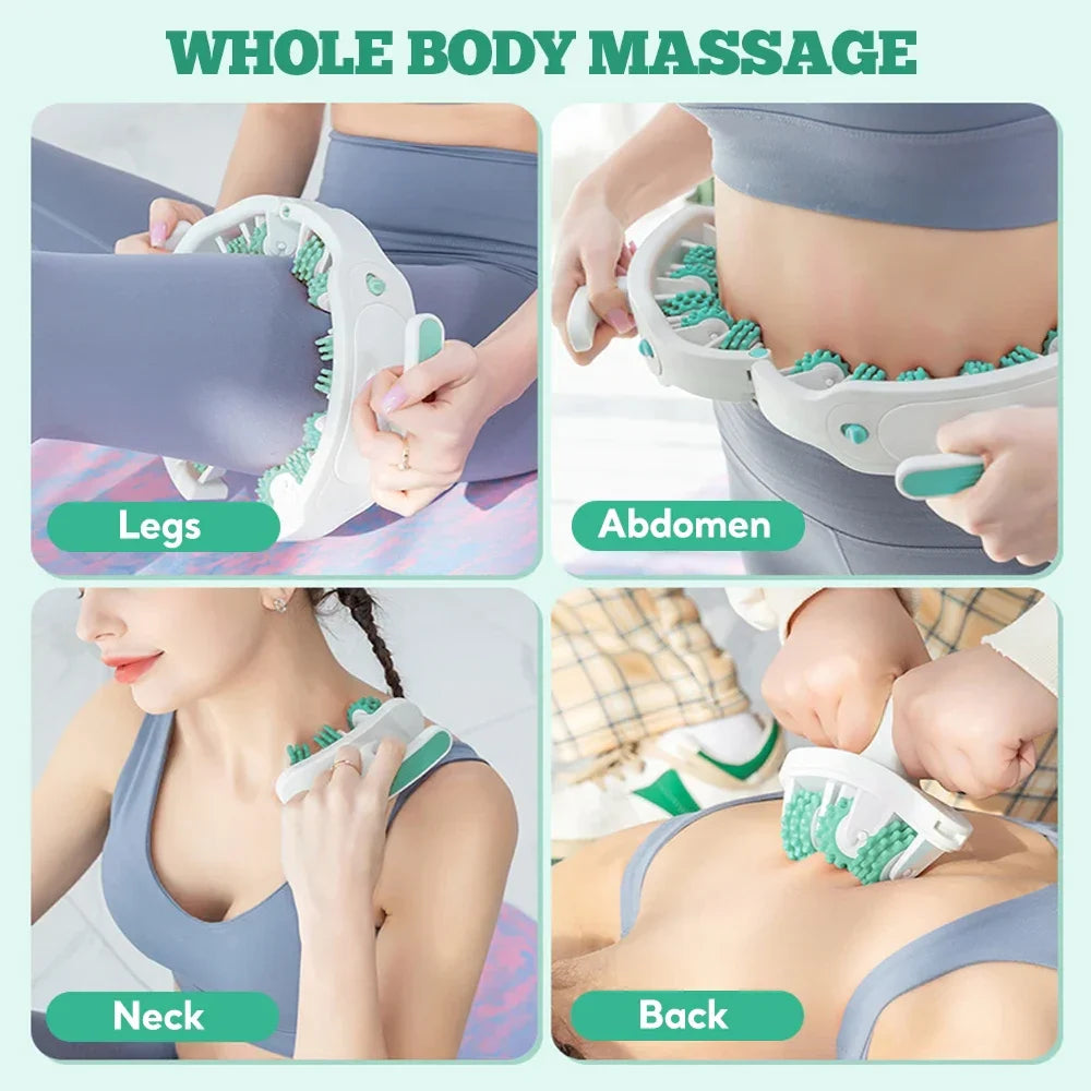 Deep Tissue Cellulite Massage Roller – Ergonomic Anti-Cellulite Body Massager for Legs, Arms & Back – Removable Handle