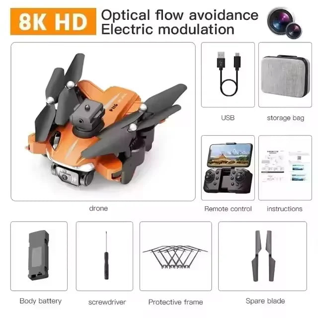 Professional GPS Drone with 8K HD Dual Camera - Brushless Motor Quadcopter with 5G Aerial FPV Obstacle Avoidance for Photography