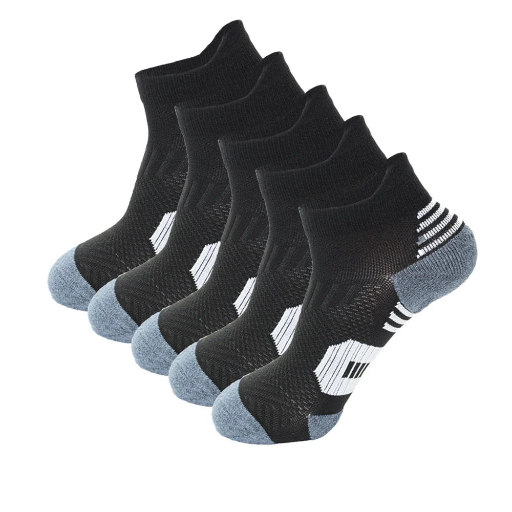 3 Pairs Professional Sports Socks – Quick-Dry Non-Slip Short Fitness Socks for Running, Basketball, Cycling, and Training