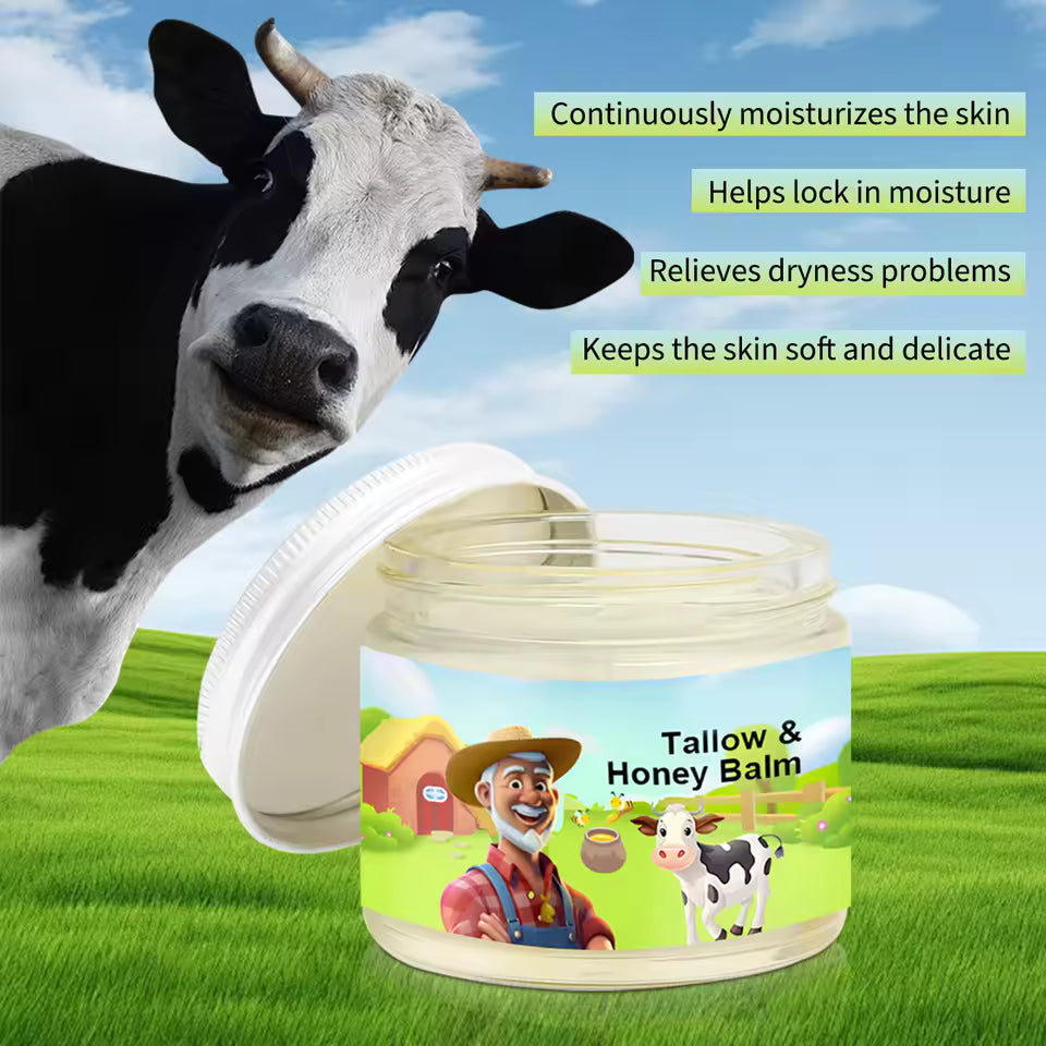 Tallow Honey Balm – Natural Moisturizer with Grass-Fed Tallow & Organic Honey for Face & Body