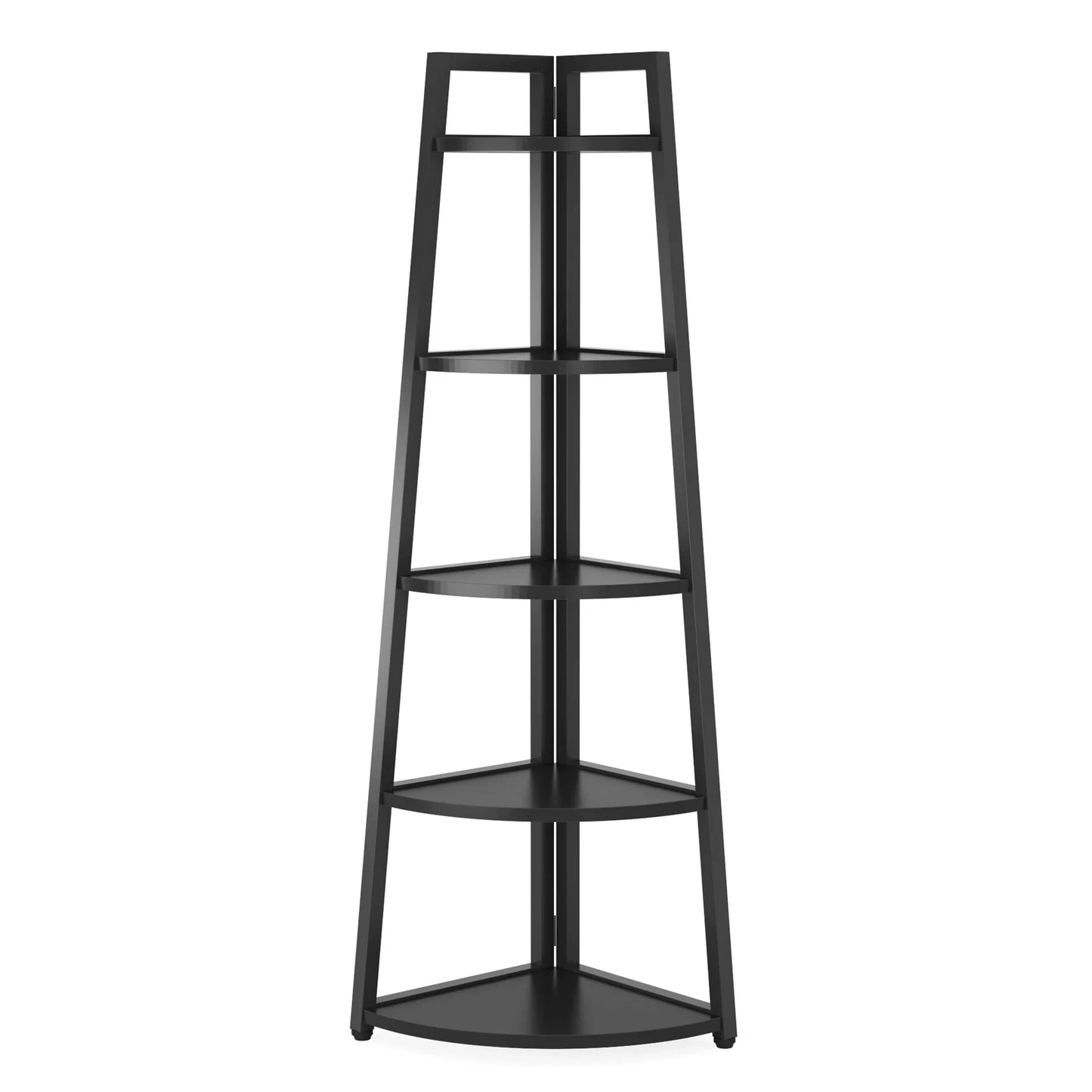 5-Tier Corner Wooden Bookcase with Storage Shelves