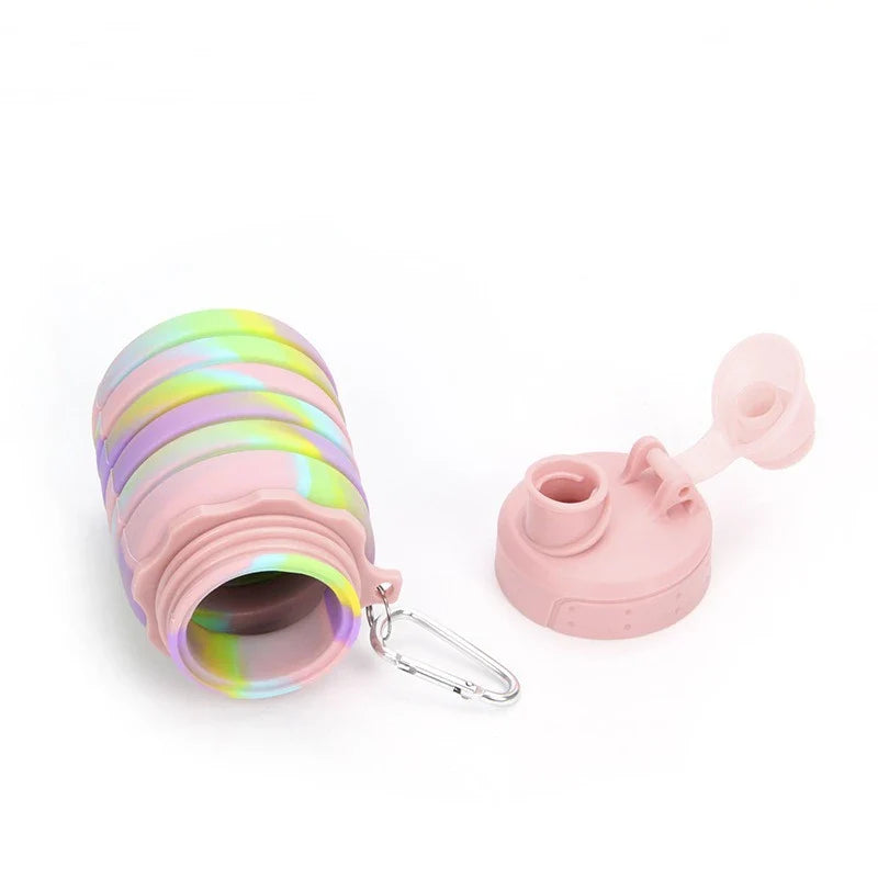 500ml Collapsible Silicone Water Bottle – Portable, Leakproof, and Eco-Friendly for Travel, Sports, and Daily Use