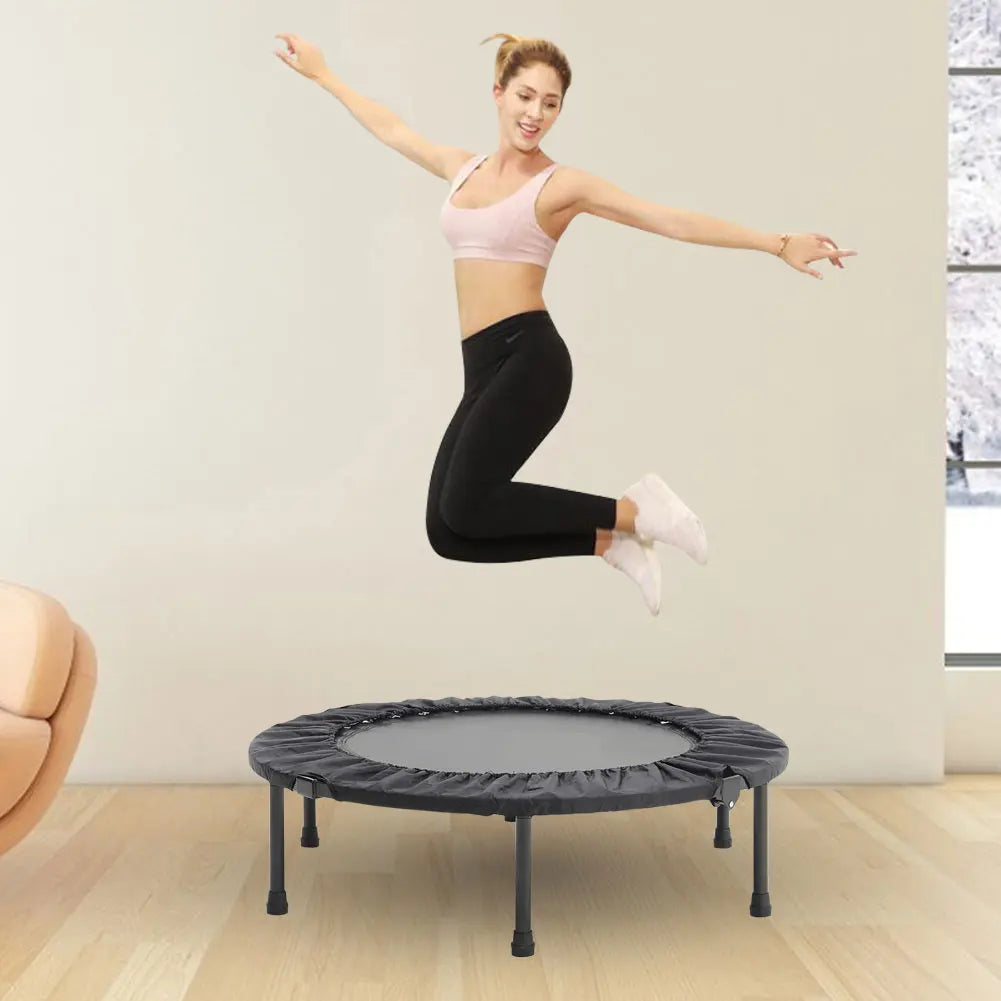 Folding Fitness Trampoline with Handle – Indoor & Outdoor Rebounder for Adults, Compact Home Workout Equipment