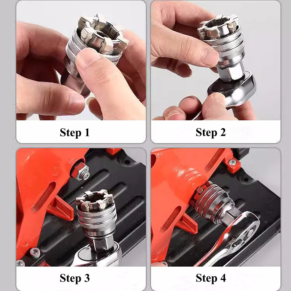 Adjustable Socket 3/8'' To 3/4'' Universal Sleeve 10-19mm