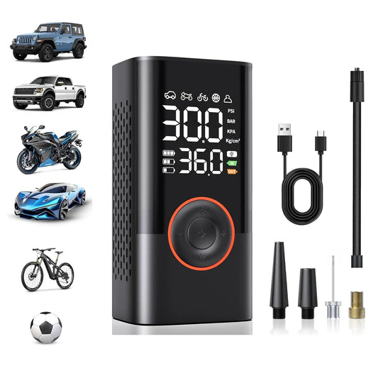 Avichic™ 150PSI Cordless Tire Inflator – 4000mAh Portable Air Compressor with LCD Display, Auto Shut-Off, USB-C, Emergency Light