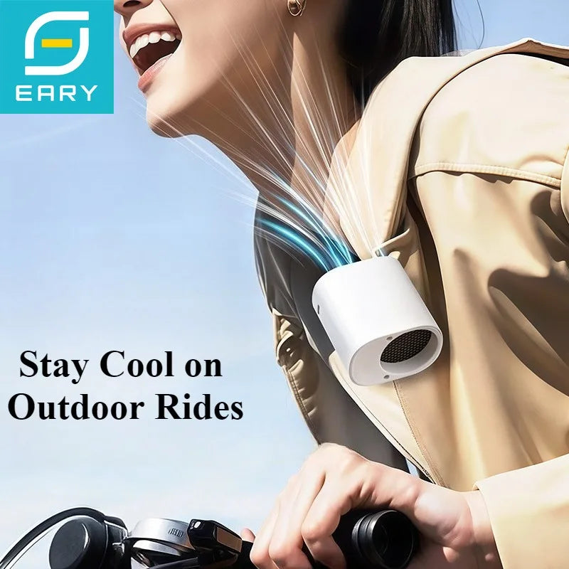 Eary Portable USB Clip-On Fan – 360° Rotation, 100 Speed Adjustable, Rechargeable Handheld Cooling Fan for Home, Office, Travel