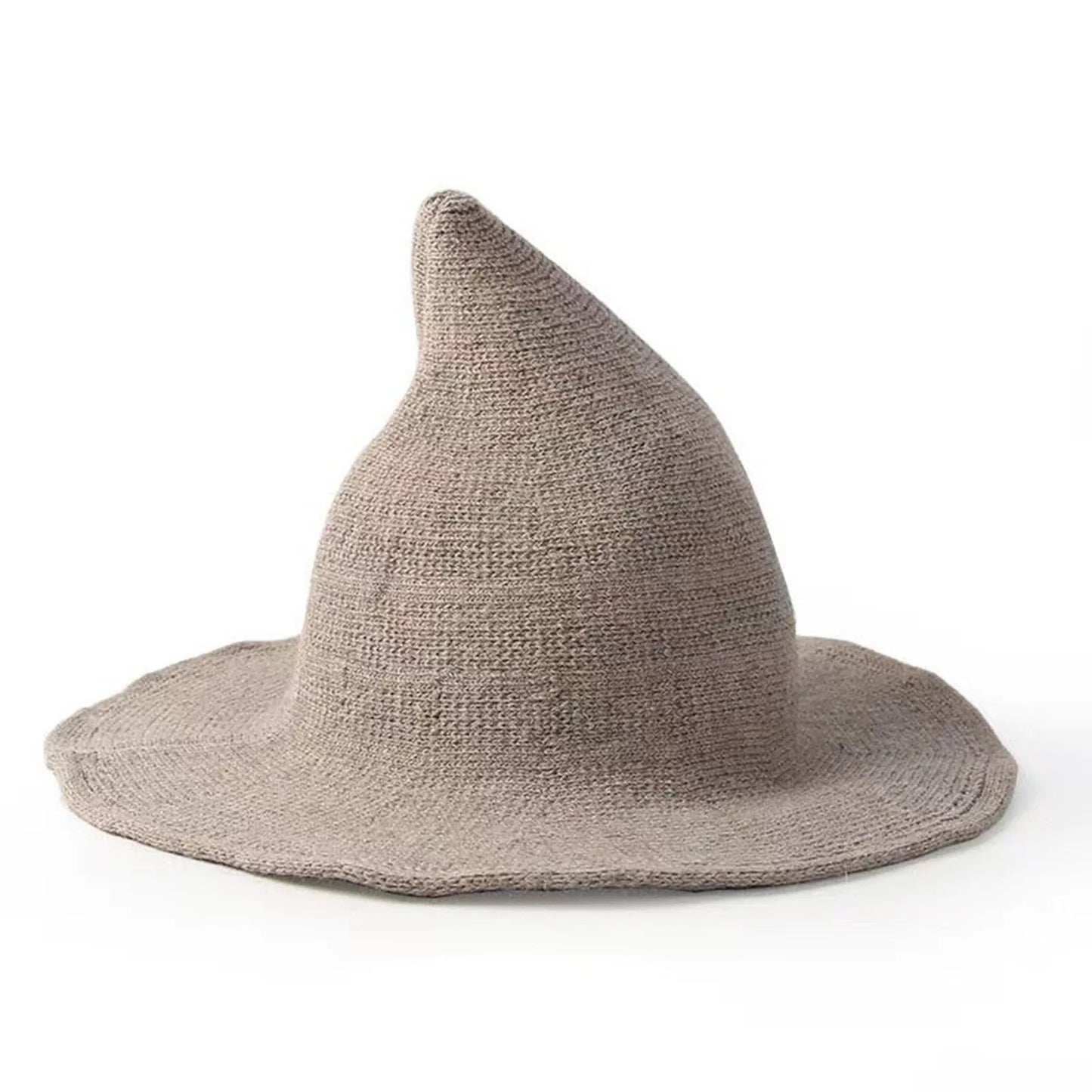 Foldable Women’s Witch Hat – Warm Crochet Pointed Winter Costume Hat for Halloween, Festivals & Cosplay Accessories