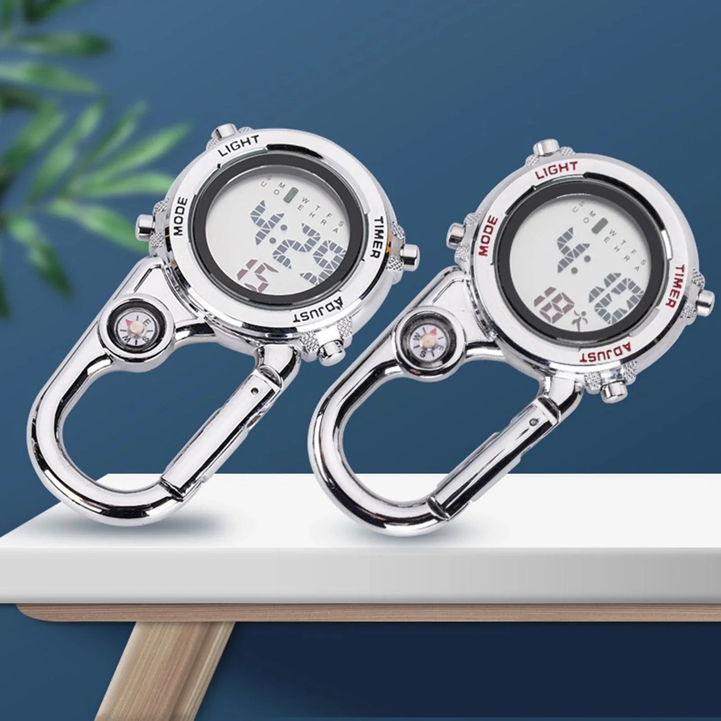 Multifunctional Carabiner Pocket Watch – Luminous Outdoor Sports Clip-On Timepiece for Backpack, Waist, or Gear
