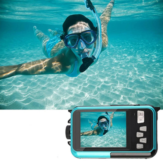 Waterproof Automatic Flash Underwater Camera & Mini Action Camcorder 1080P for Outdoor Snorkeling Camping Travel