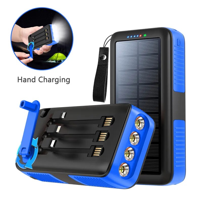 30000mAh Hand Crank Solar Power Bank: Never Run Out of Power Again