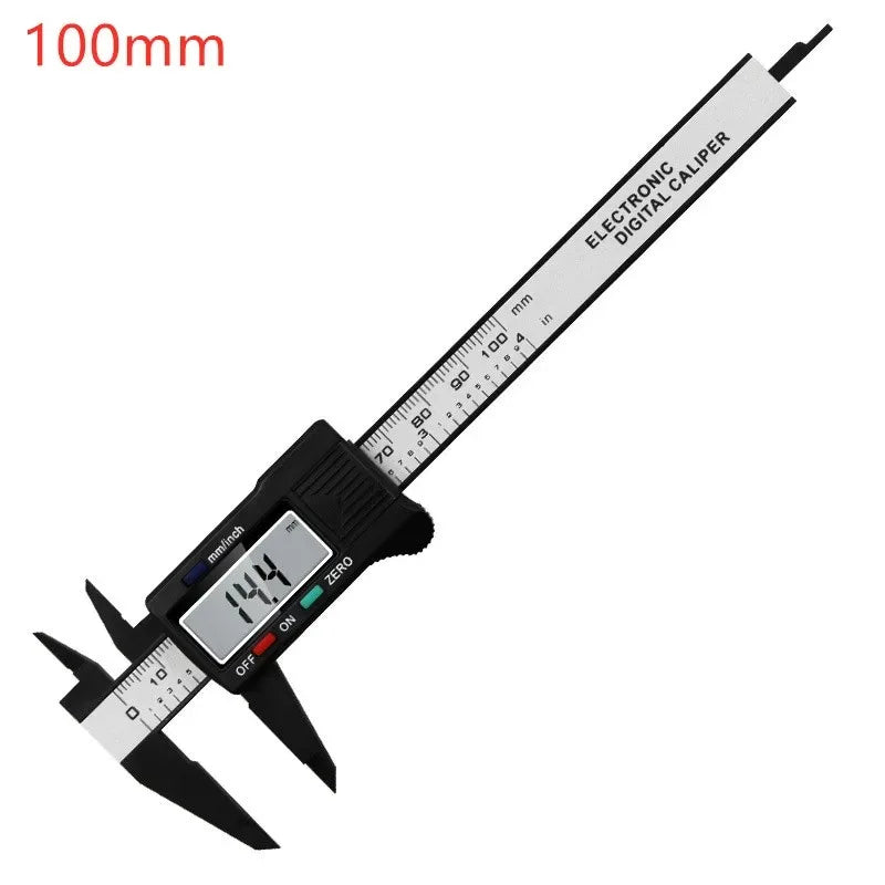 Electronic Digital Caliper – 100mm/150mm Carbon Fiber Vernier Gauge with LCD Display for Precision Measuring