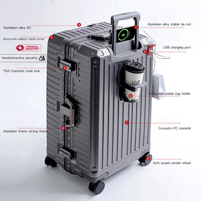 Wide Handle Hardshell Suitcase – Lisbon