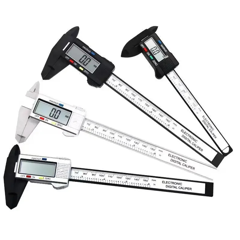 Electronic Digital Caliper – 100mm/150mm Carbon Fiber Vernier Gauge with LCD Display for Precision Measuring