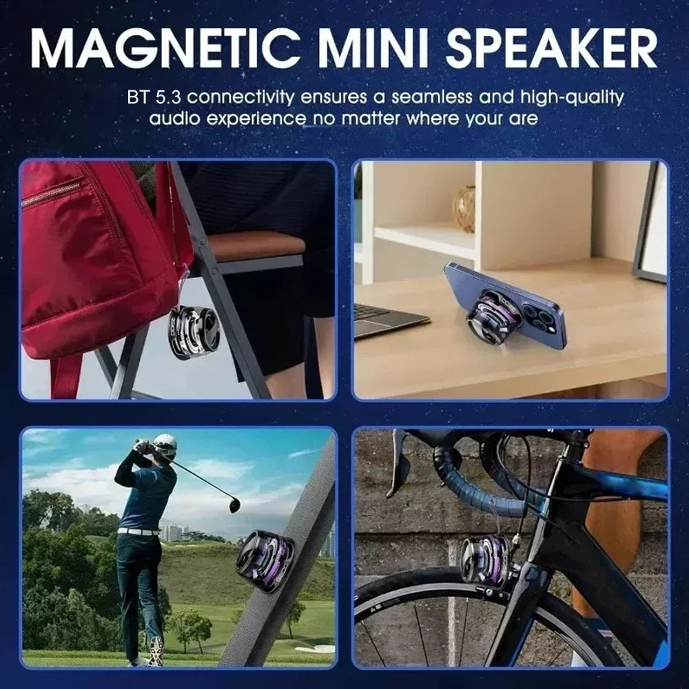 G200 Mini Bluetooth Speaker – RGB Light, Magnetic Mount, BT5.3, Wireless, 7H Playback, Phone Holder, Portable Sound Box