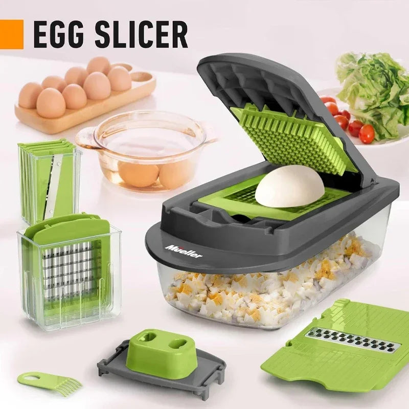 Avichic™ 14/16-in-1 Vegetable Chopper – Multifunctional Food Slicer, Dicer & Cutter with 2L Container, Stainless Steel Blades