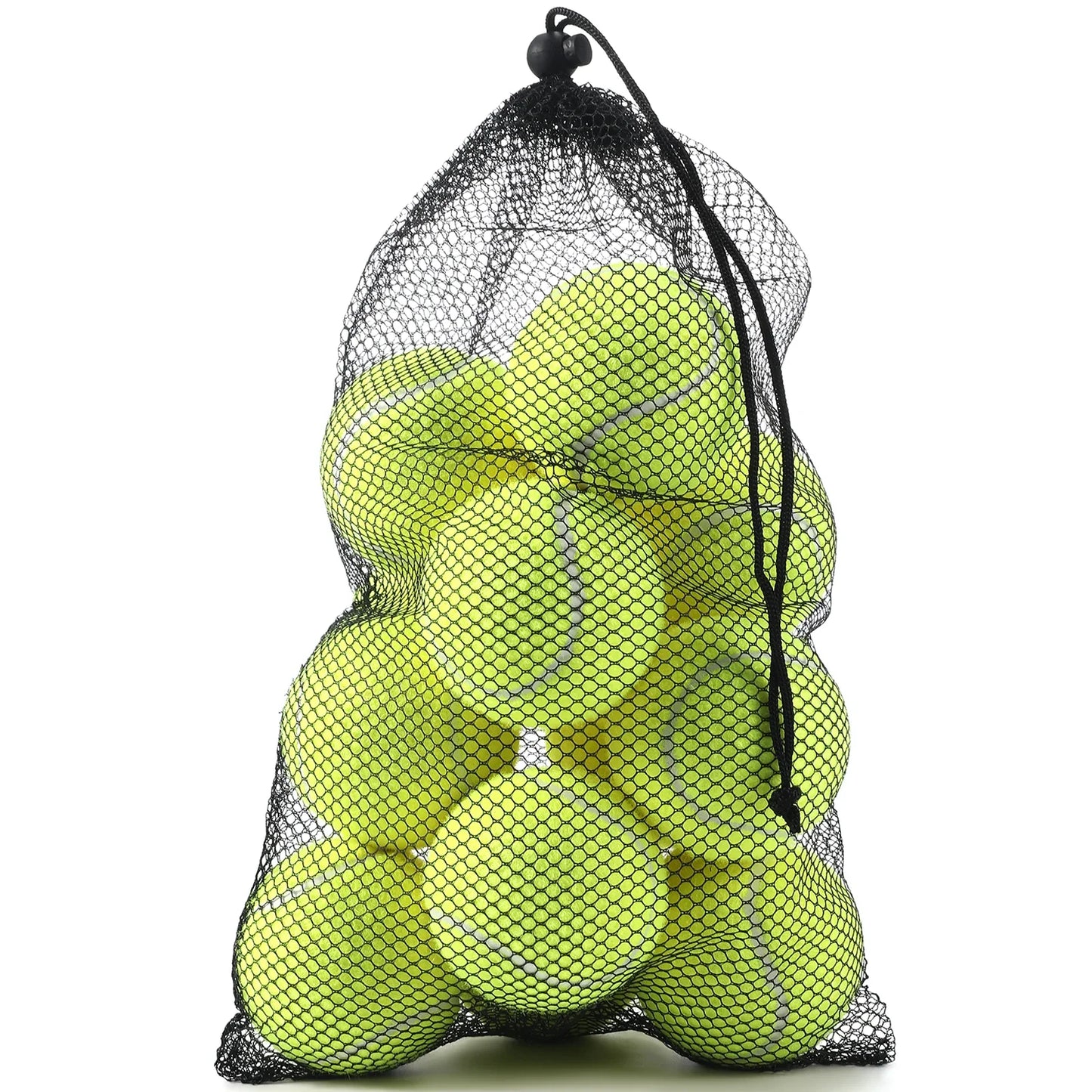 Avichic™ 12-Piece Tennis Balls Set – High-Elasticity Practice Balls with Mesh Carry Bag for Sports & Outdoor Play