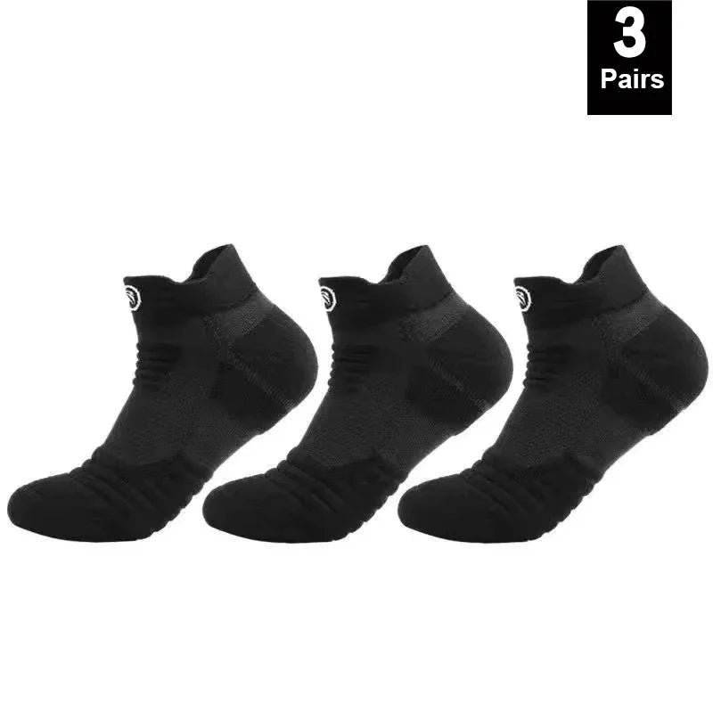 Men’s High-Elastic Sports Socks – Breathable Non-Slip Compression Tube Socks for Basketball, Cycling, Running, and Training