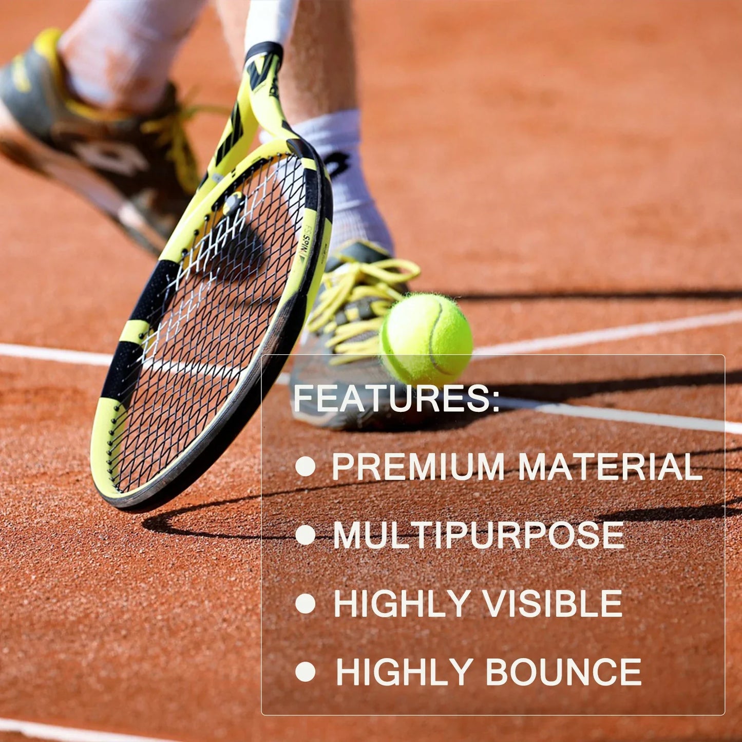 Avichic™ 12-Piece Tennis Balls Set – High-Elasticity Practice Balls with Mesh Carry Bag for Sports & Outdoor Play