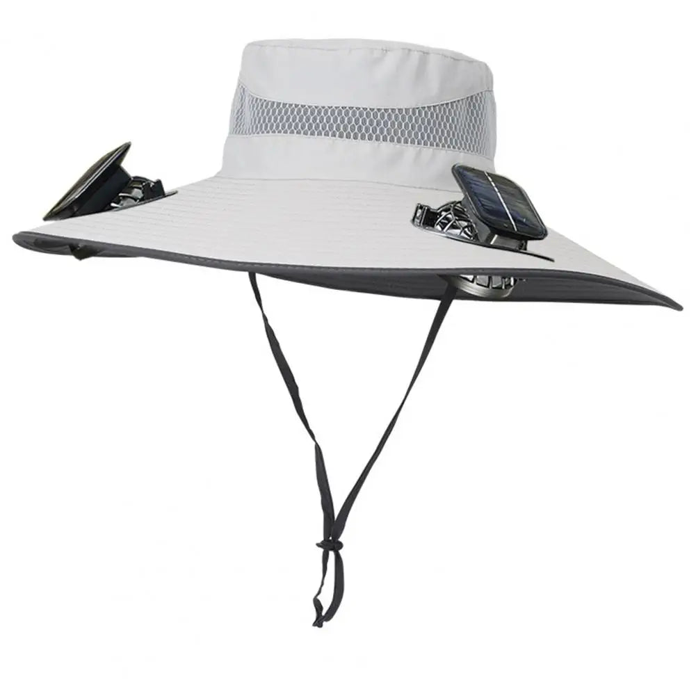 2025 New Solar Fan Outdoor Fishing Hat-Solar Sun Protection Sun Hat with Fan Solar Fan Hat Dual Power Supply Fan Outdoor Fan