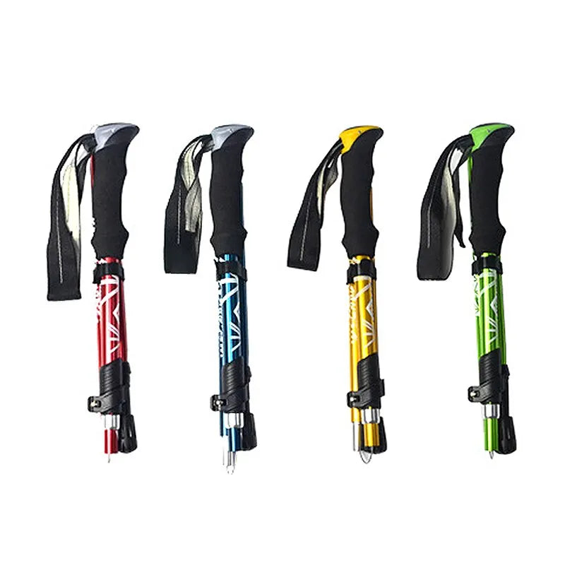 5-Section Foldable Trekking Pole – Lightweight Telescopic Walking Stick for Hiking, Camping, Nordic Walking, Elderly Support