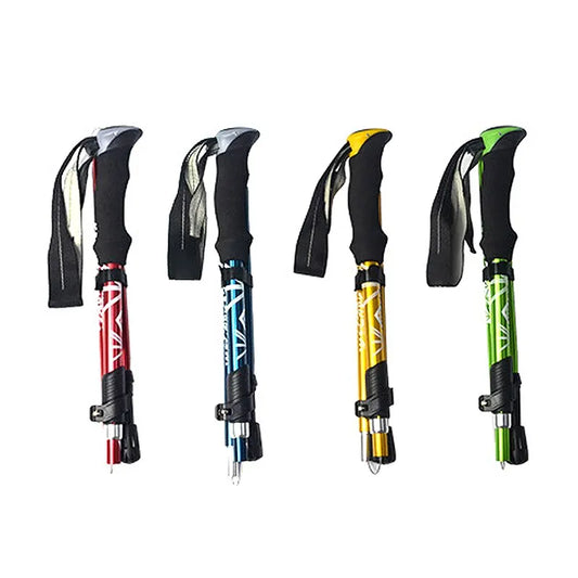 5-Section Foldable Trekking Pole – Lightweight Telescopic Walking Stick for Hiking, Camping, Nordic Walking, Elderly Support