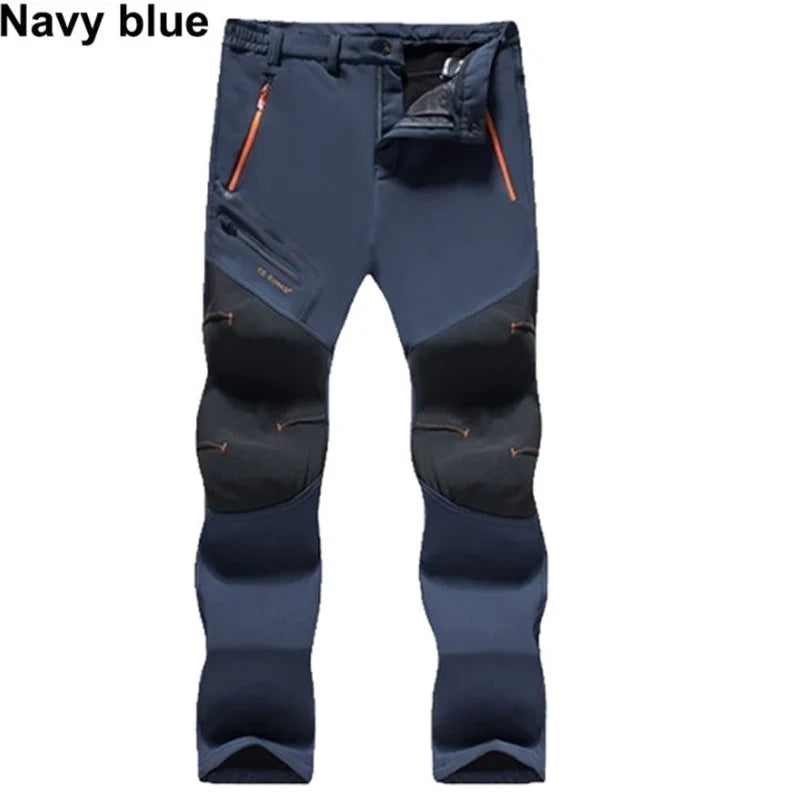 Men’s Waterproof Softshell Hiking Pants – Winter Warm, Windproof & Breathable Outdoor Trousers, Plus Size L-6XL for Camping, Fishing, Skiing & Climbing