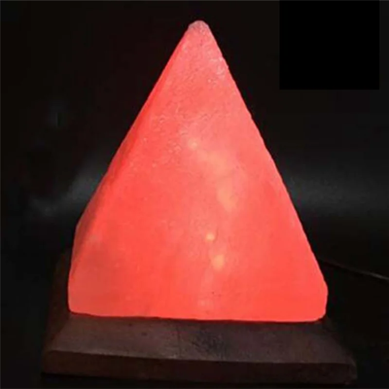 Himalayan Crystal Salt Lamp – USB LED Pyramid Lamp for Air Purifying, Mood Lighting & Home Decor