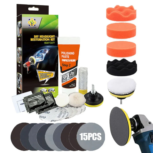 Headlight Restoration Kit Car Headlight Polishing Scratch Remover Oxidation Cleaner Headlamp Renovation Auto Repair Tools