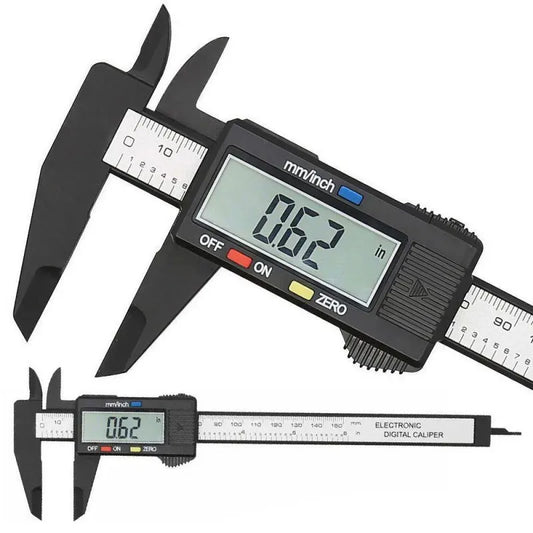Electronic Digital Caliper – 100mm/150mm Carbon Fiber Vernier Gauge with LCD Display for Precision Measuring