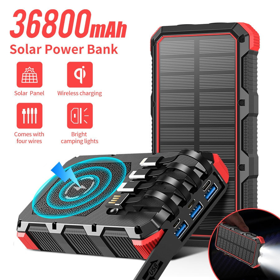 Efficient and Reliable 36800mAh Portable Wireless Quick Charger - Never Run Out of Power Again
