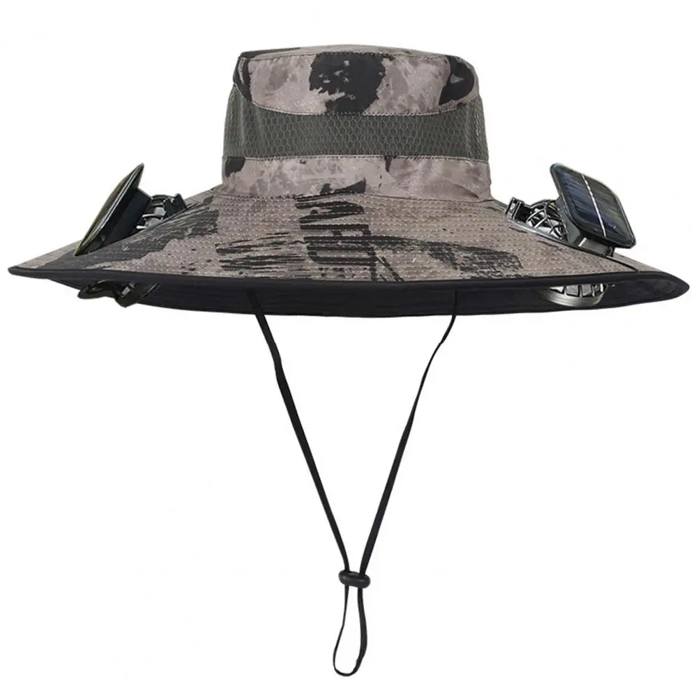 2025 New Solar Fan Outdoor Fishing Hat-Solar Sun Protection Sun Hat with Fan Solar Fan Hat Dual Power Supply Fan Outdoor Fan