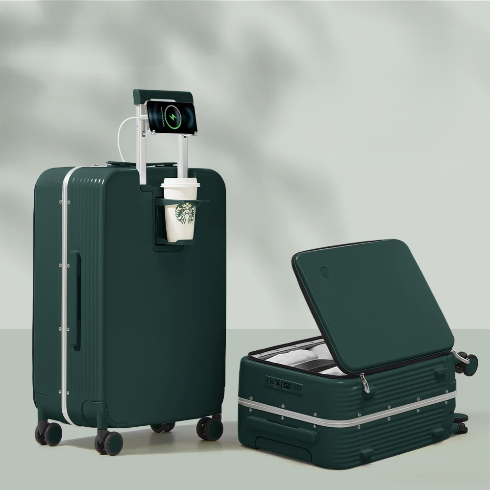 Aluminum Frame Hardshell Suitcase with USB Port – Turin