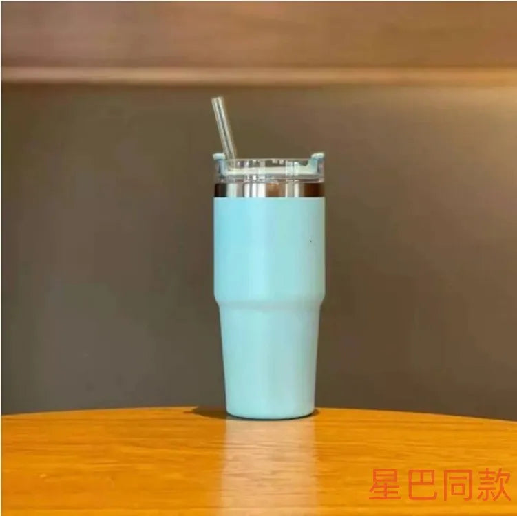 20oz Stainless Steel Insulated Tumbler with Straw – Large Capacity Travel Coffee Mug for Car, Office, and Home