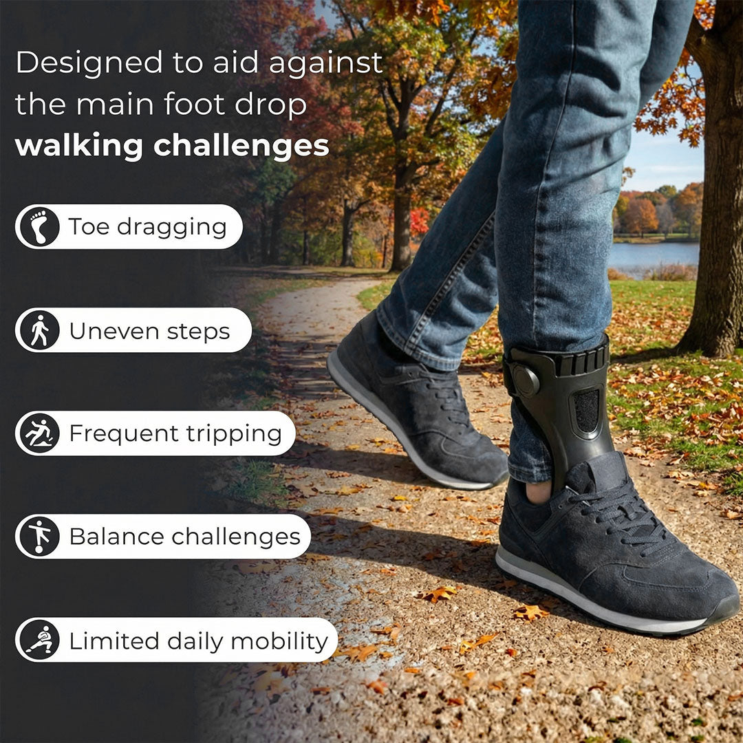 Foot Drop Support Brace – Adjustable Ankle & Toe Lift Orthotic for Walking Support