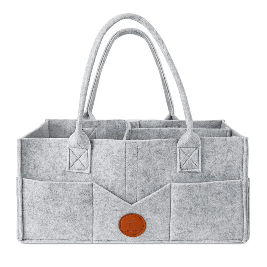 Avichic™ Felt Diaper Storage Caddy – Large Capacity Organizer Bag for Baby Diapers, Toys & Essentials – Portable Nursery Tote