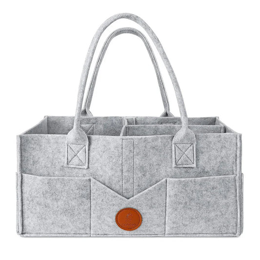 Avichic™ Felt Diaper Storage Caddy – Large Capacity Organizer Bag for Baby Diapers, Toys & Essentials – Portable Nursery Tote