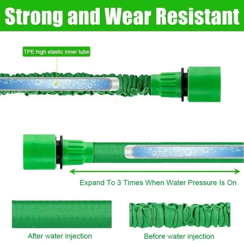 Avichic™ Expandable Garden Hose – High-Pressure Magic Water Hose with Multi-Function Spray Gun for Car Wash & Garden Watering (25–200FT)