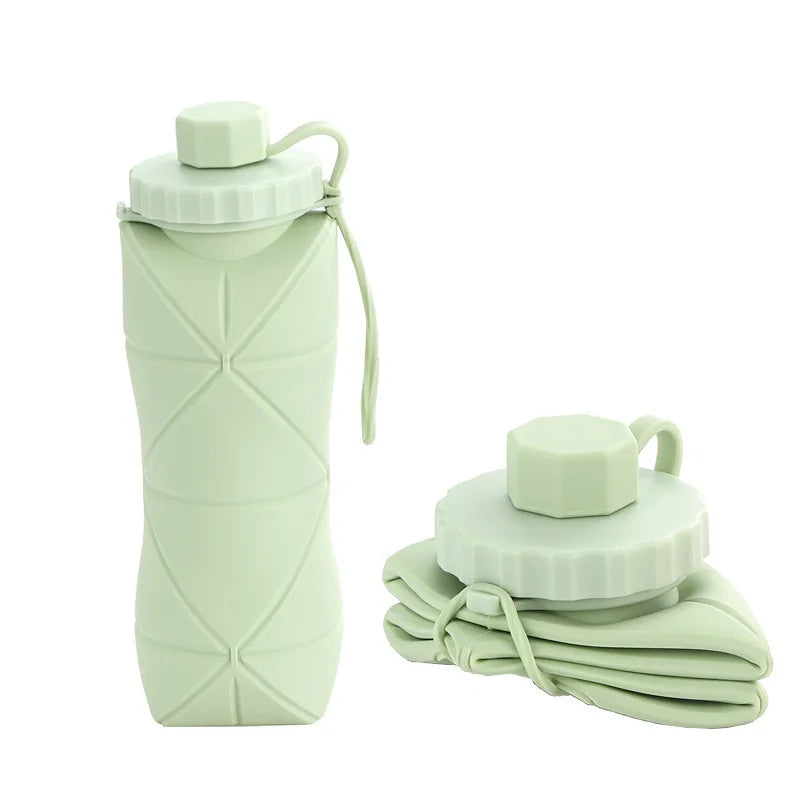 Avichic™ 600ml Collapsible Silicone Water Bottle | Portable, Leakproof & Eco-Friendly for Travel, Hiking, Gym, Everyday Use