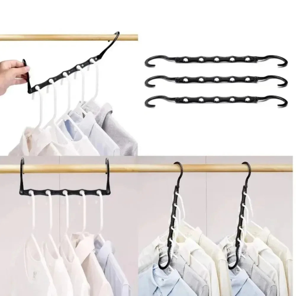 Avichic™ 5-Hole Rotary Closet Organizer Hangers – Space-Saving Wardrobe Storage Racks, Multifunction Plastic Clothes Hangers