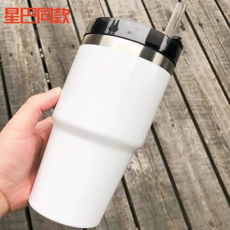 20oz Stainless Steel Insulated Tumbler with Straw – Large Capacity Travel Coffee Mug for Car, Office, and Home