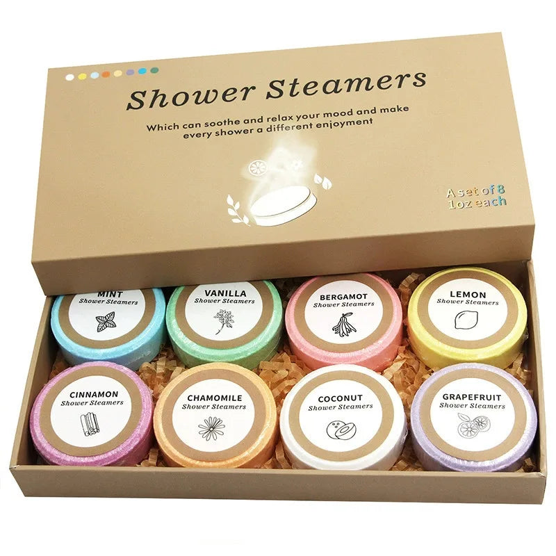 8pcs Natural Bath Bomb Set – Moisturizing Bubble Spa Balls for Relaxation, Skin Care & Aromatherapy