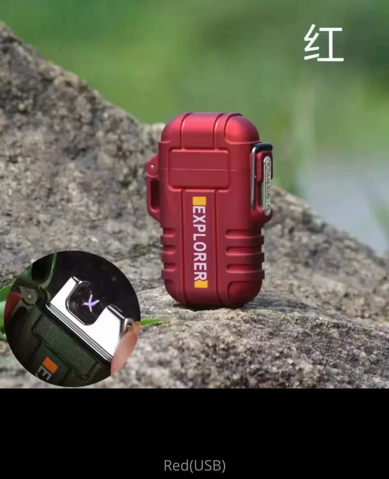 Portable Outdoor Waterproof Dual Arc USB Charging Lighter