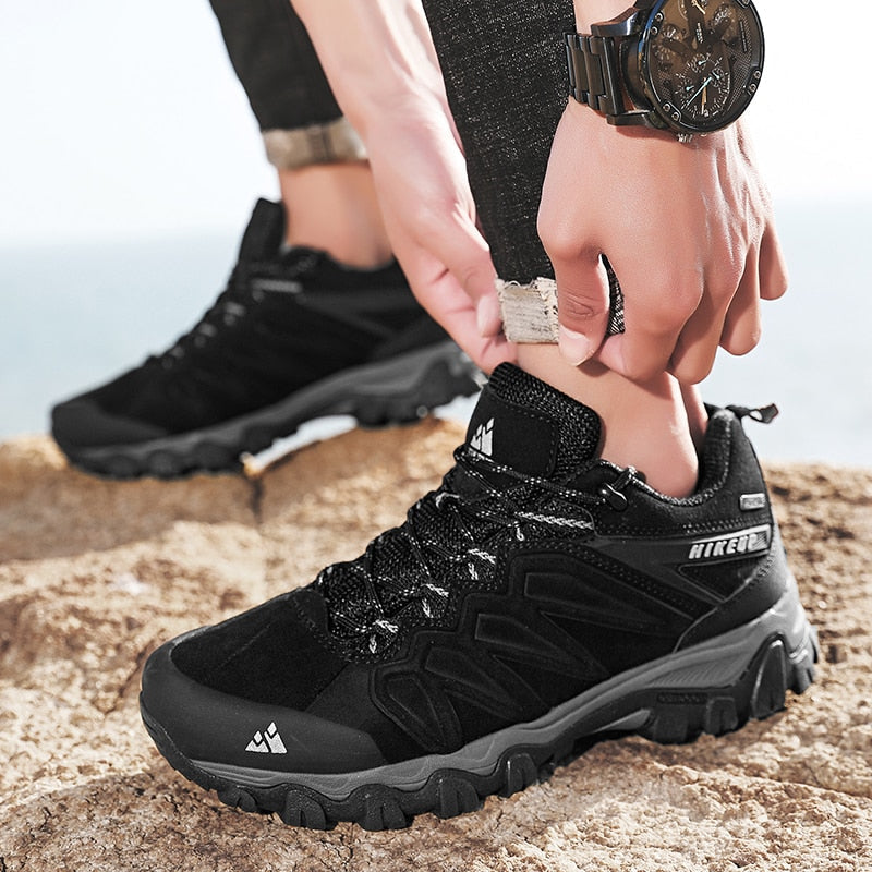 Sturdy and Stylish Leather Hiking Shoes for Adventurous Outdoor Enthusiasts and Thrill-Seeking Men