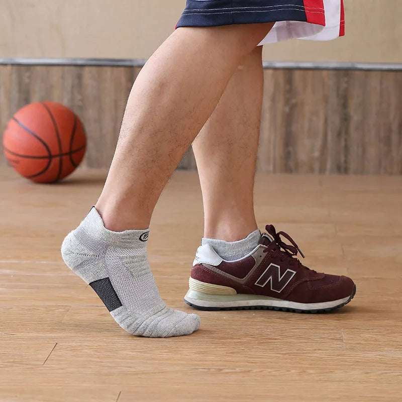 Men’s High-Elastic Sports Socks – Breathable Non-Slip Compression Tube Socks for Basketball, Cycling, Running, and Training