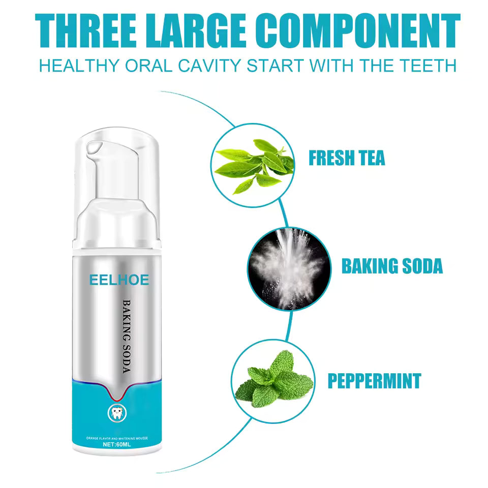 Tooth Cleaning Mousse – Whitening Foam Toothpaste for Yellow Tartar, Plaque & Smoke Stain Removal – Oral Hygiene Foam with Fresh Breath Care