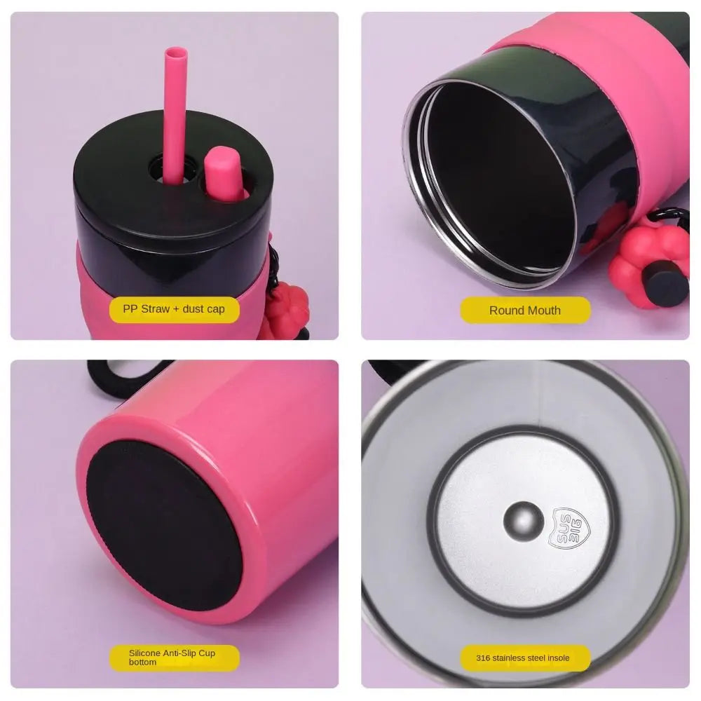 Durable 700ML Thermal Cup Bow 316 Stainless Steel Leak-proof Insulated Water Bottle Gift Vacuum Cup Boys and Girls
