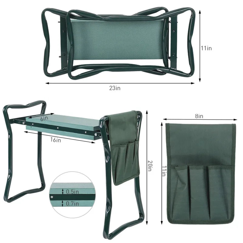 Heavy Duty Upgraded Garden Thicken Seat Padded Kneeling Stool Indoor Outdoor 150KG Load Portable Folding