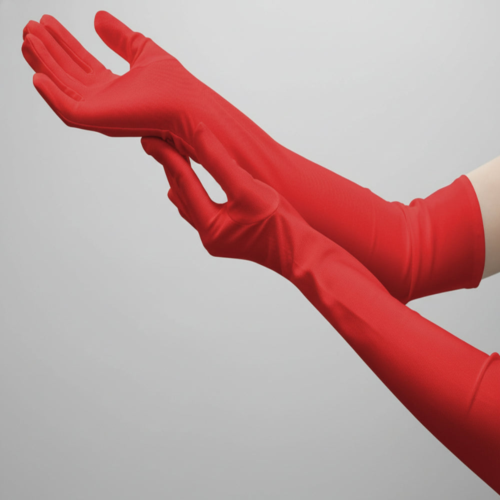 Satin Opera Gloves Women Long Elbow Length Costume