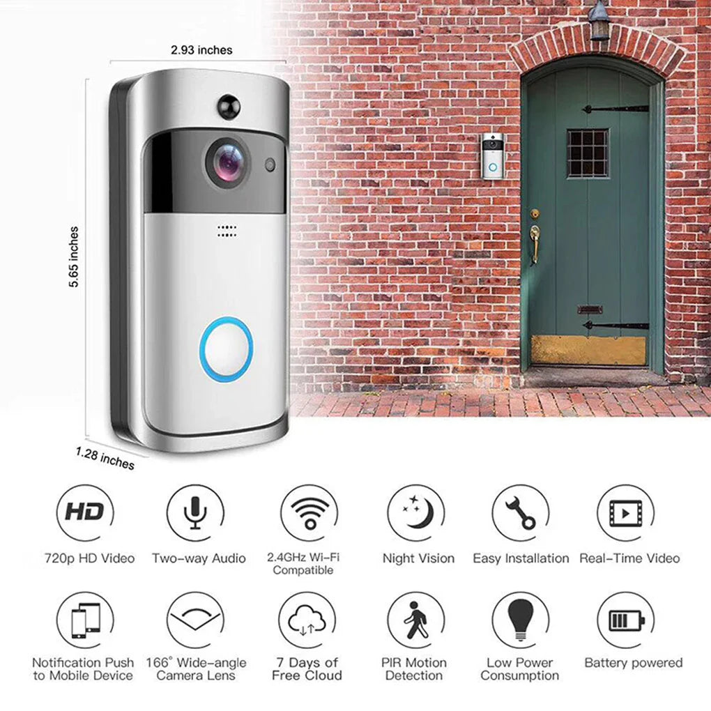 Wireless Battery Video Doorbell with Camera | Smart WiFi Doorbell with Two-Way Audio, Motion Detection, Person & Package Alerts | Easy Install